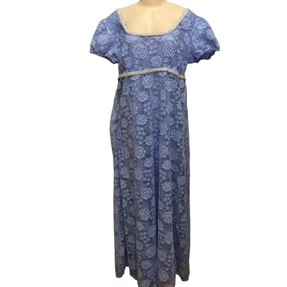 Modern Hero Women Dress Lace Lined Large Blue 100% Polyester - Picture 1 of 4